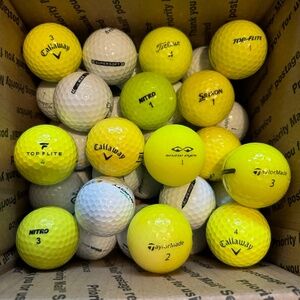 47 Used Golfballs White And Color Mix Including Titleist, Callaway, TaylorMade…
